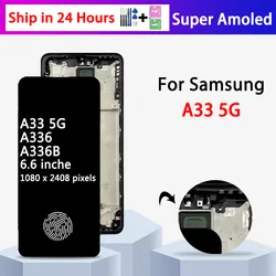 Super AMOLED avec empreinte digitale Pour Samsung A33 5G LCD SM-A336E, SM-A336B, SM-A336M Affichage Écran Tactile Digitizer Assemblée