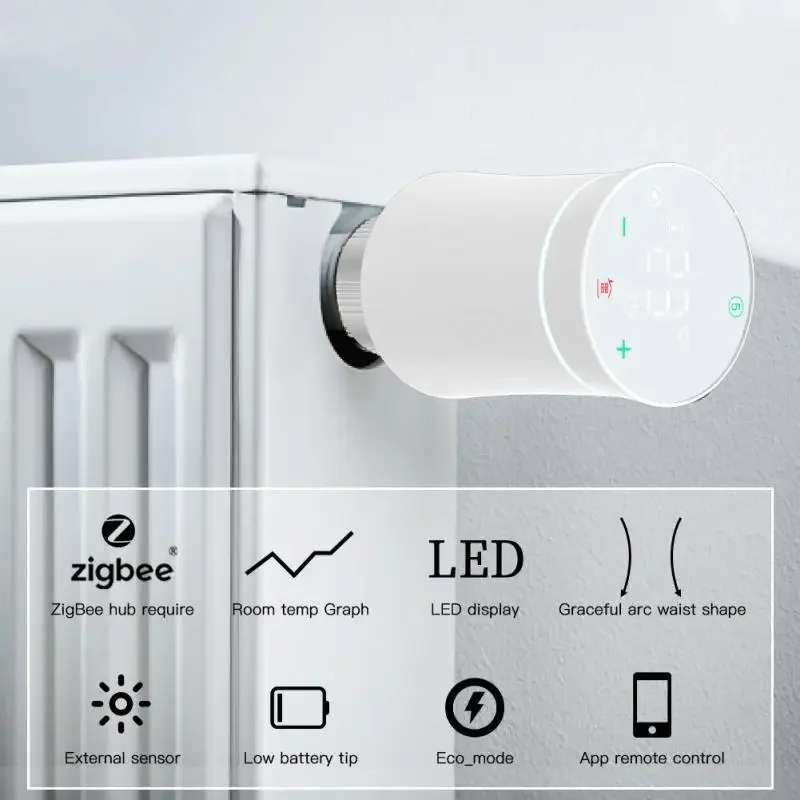 Tuya ZigBee3.0 Smart Thermostat Radiator Actuator Valve Smart Programmable TRV Voice Control Work With Alexa Google Home