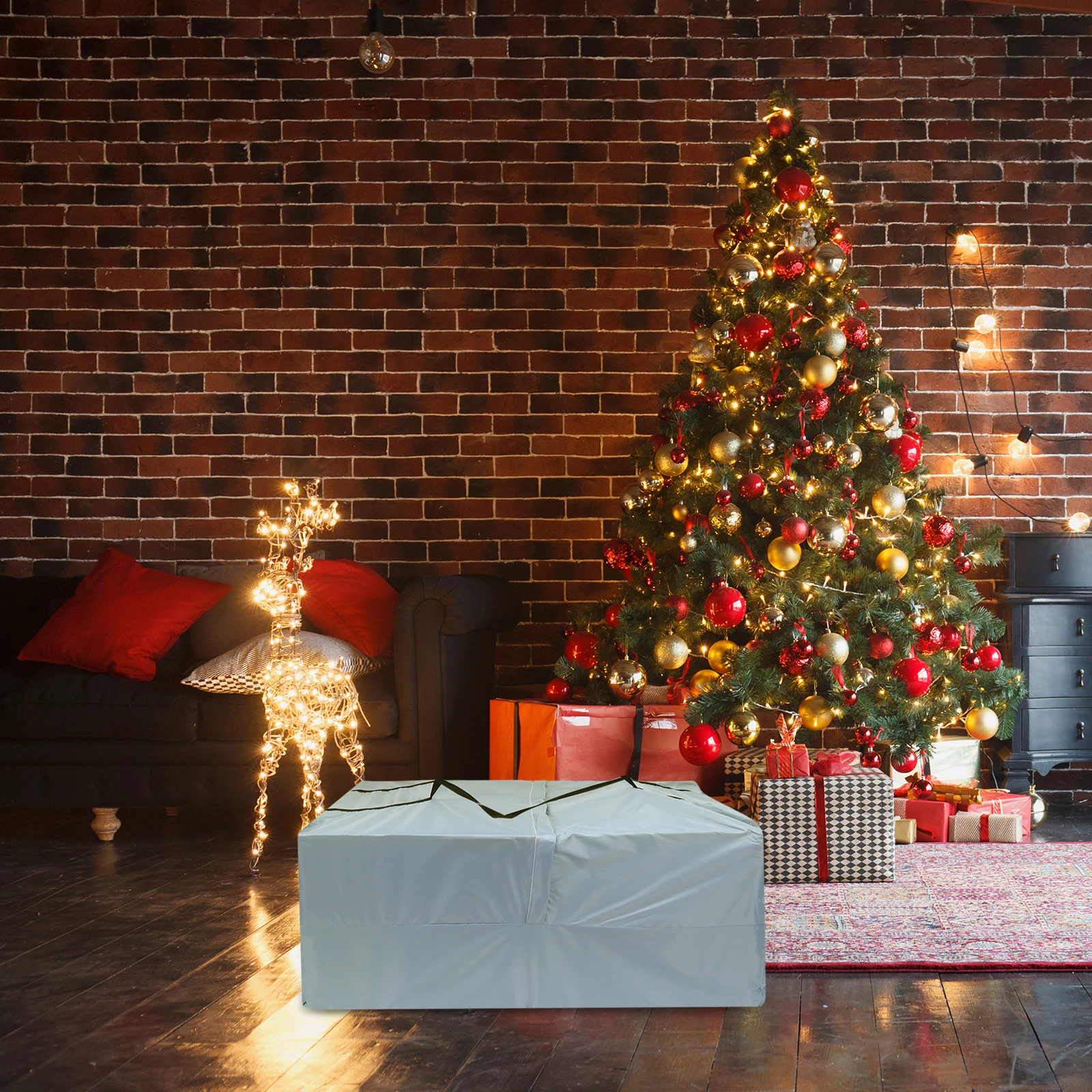 

Christmas Tree Storage Bag Large Capacity Polyester Home Storage Seasonal Space Saving Gift Bag Protect Household Items
