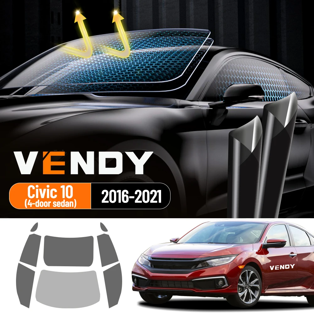 

For Honda Civic 10 2016-2021 4-door sedan Pre-Cut Easy Install Car Window Tint Film Kit Solar Tinted Privacy,Heat &UV Protection