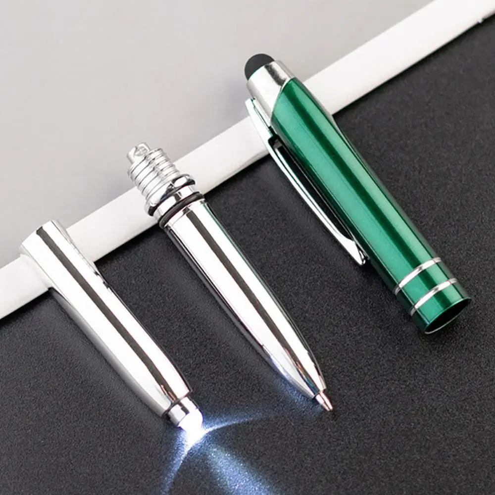 Portable With LED Light Multi-function Pen Metal Writing Supplies Tool Pen 3-in-1 Capacitive Pen School Office