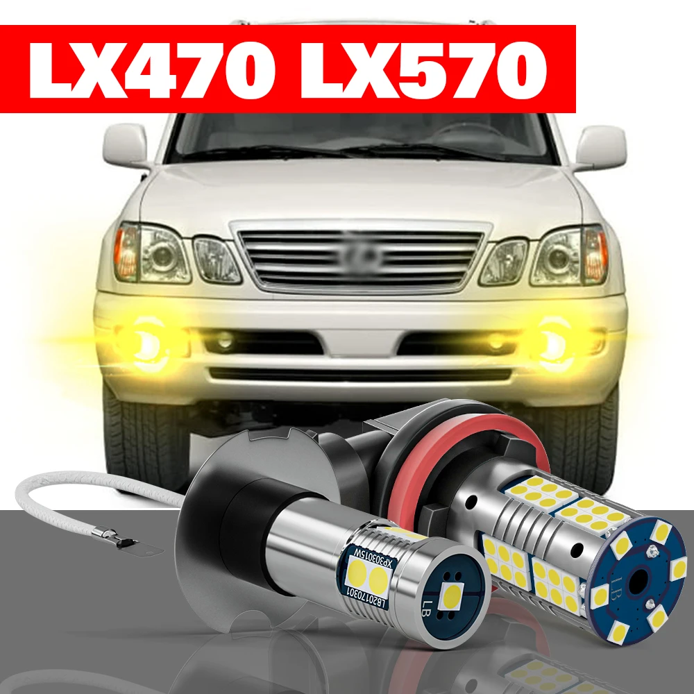 For Lexus LX470 LX570 1998-2015 2pcs LED Fog Light Accessories 2003 2004 2005 2006 2007 2008 2009 2010 2011 2012 2013 2014