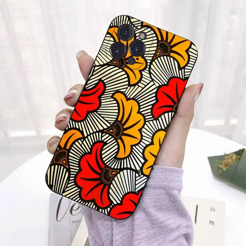 African Style Fabric Print Phone Case For iPhone 8 7 6 6S Plus X SE 2020 XR XS 14 11 12 13 Mini Pro Max Mobile Case