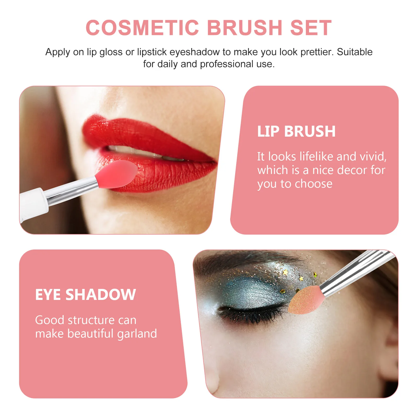 6Pcs Silicone Lipstick Brush Compact Lip Applicator for Gloss Balm Uniform Color Professional Daily Use Lip Brush with Lid