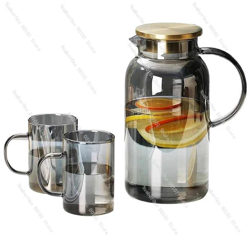 Water Pitcher Glass High Temperature Resistant Borosilicate Large Capacity Household Drinking Cup Set Cold Water Bottle