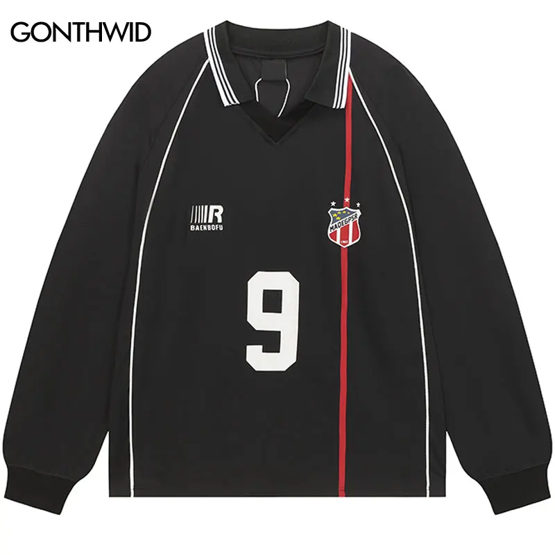 

Men Vintage T-Shirt Y2K Harajuku Graphic Printed Sports Long Sleeve Tshirt Streetwear Hip Hop Casual Baggy Shirts Top Tee