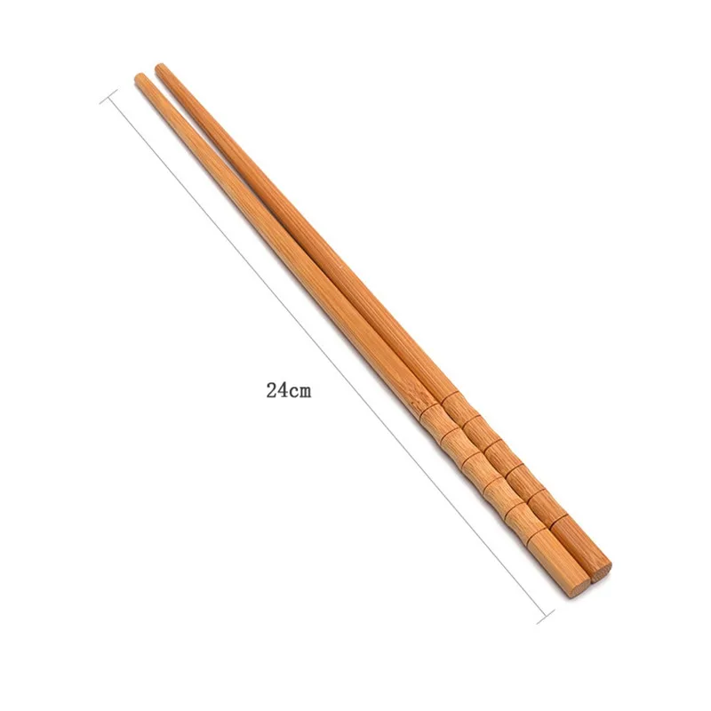 2023 New Handmade Natural Bamboo Wood Chopsticks Healthy Chinese Carbonization Chop Sticks Reusable Sushi Food Stick Tableware