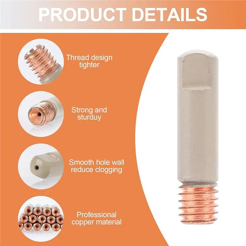 فوهات BMBY المضادة للترشيق (0.8 مم)، مجموعة أطراف لحام MIG المطلية مكونة من 15 قطعة لتحسين الأداء #6