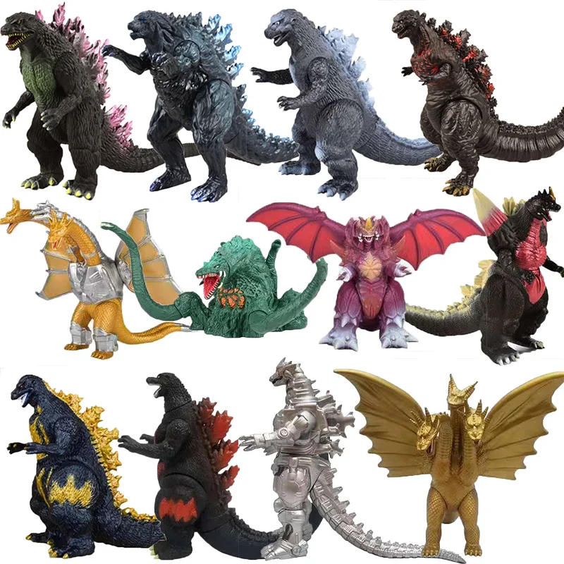 2022 New Godzilla VS King Kong  Action Anime Figurie   large Godzilla King Ghidorah Soft Glue Monster Doll Model Ornaments Toys