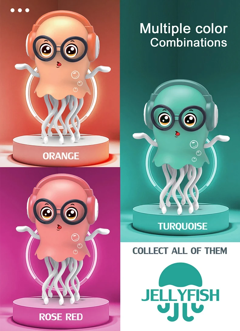 Dancing crawling jellyfish toys for children to play with, glowing walking jellyfish with music and obstacle avoidance features.