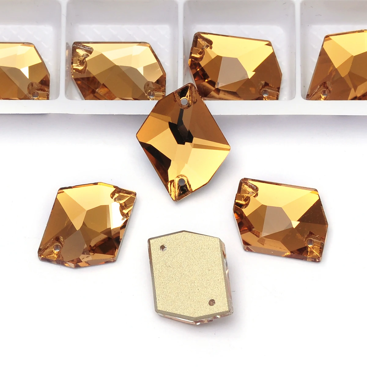 Pubrilex Cosmic Glitter Aufnähbare Strasssteine aus Glas mit abgeschrägten Kanten für Kleidungsstücke und Dekorationen – Detail 15