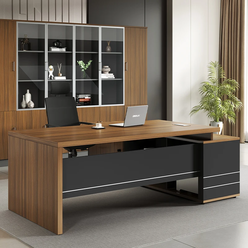 Scrivania direzionale di lusso di design Forte supporto per le gambe Grandi scrivanie da ufficio di lusso Cassetti Mobili per ufficio moderni Mesa De Escritorio