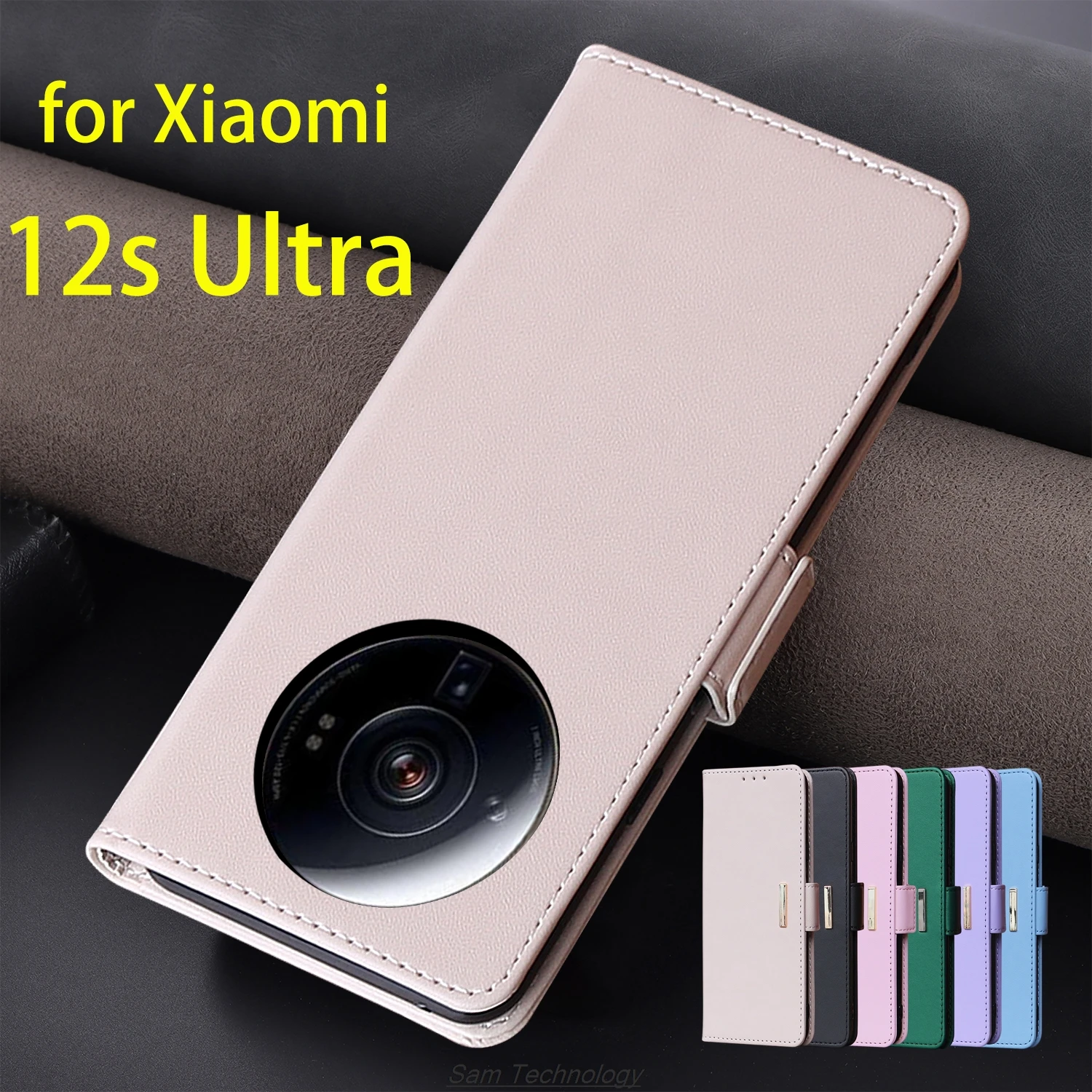 

Кожаный чехол с магнитной пряжкой для Xiaomi 12s Ultra / Mi 12s Ultra Wallet RFID BLOCKING Flip Cover женский Simple Capa Fundas Coque