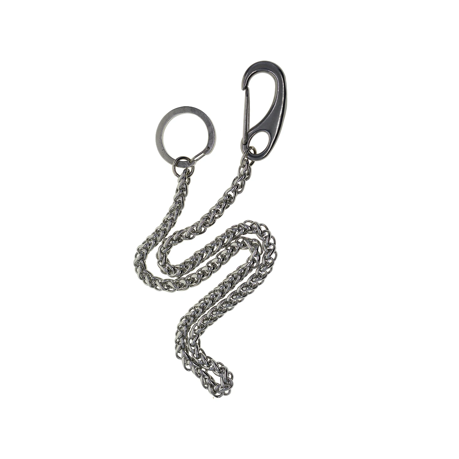 Punk Stainless Steel Quick Release Spring Hook Carabiner Keychain Biker Snake Chain Wallet Jean Trousers 2-Inch Punk Accessory