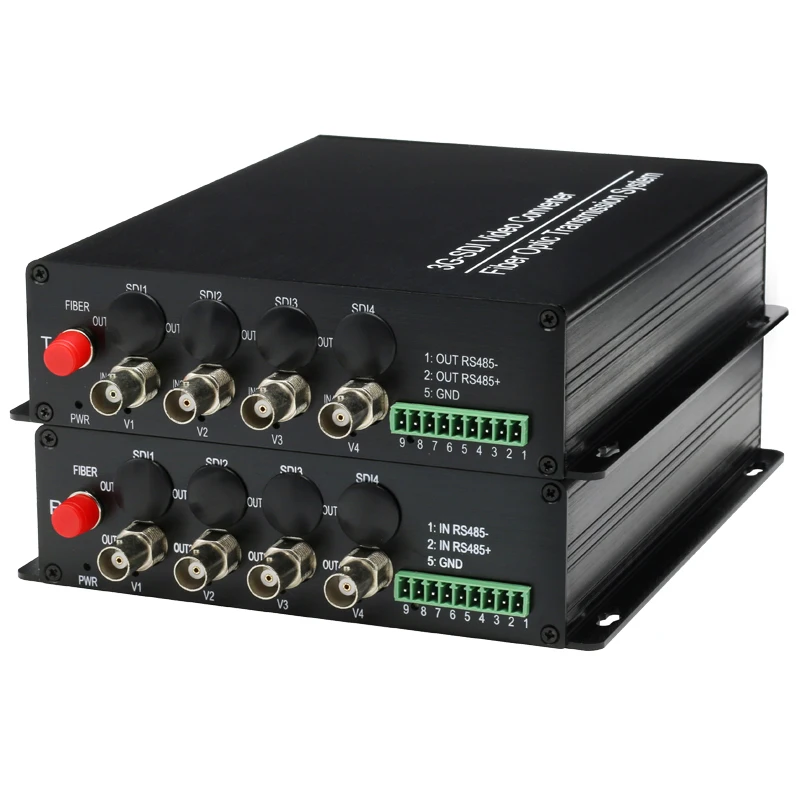 

4 HD SDI Video/Audio/Ethernet over Fiber optic Media Converters singlemode FC 3G SDI over fiber media converter