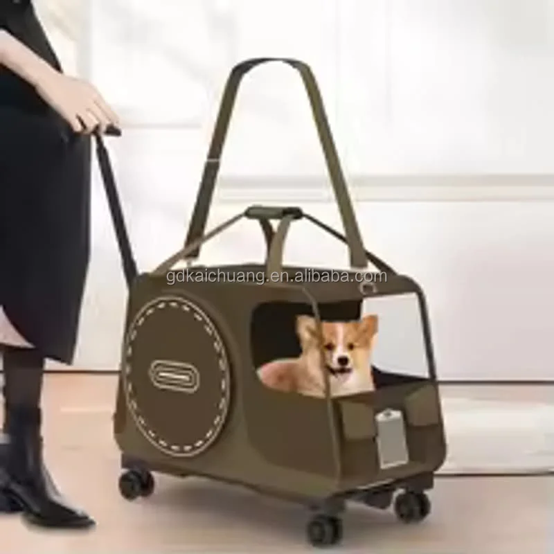 Large Capacity Detachable Hand Push Pet Stroller Breathable Transport Cart for Small Medium Dogs Cats Outdoor Travel Goods