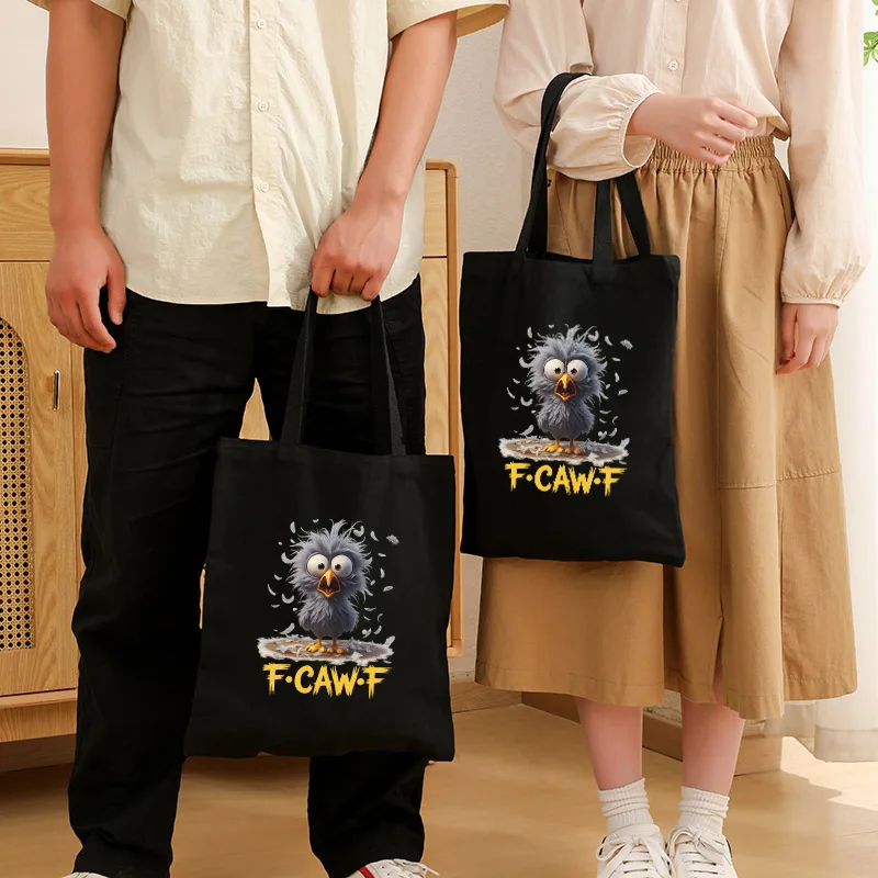 

2026 New F-CAW-F Chicken Cartoon Style Canvas Bags Tote Bags Large Capacity Bag Party Gift New Year Gifts for Girlfriend