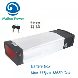 Drop Shipping 36V48V52V Lithium Battery Case Box 18650 Rear Rack High Capacity Electric Bicycle Battery Case  Ebike Battery Box