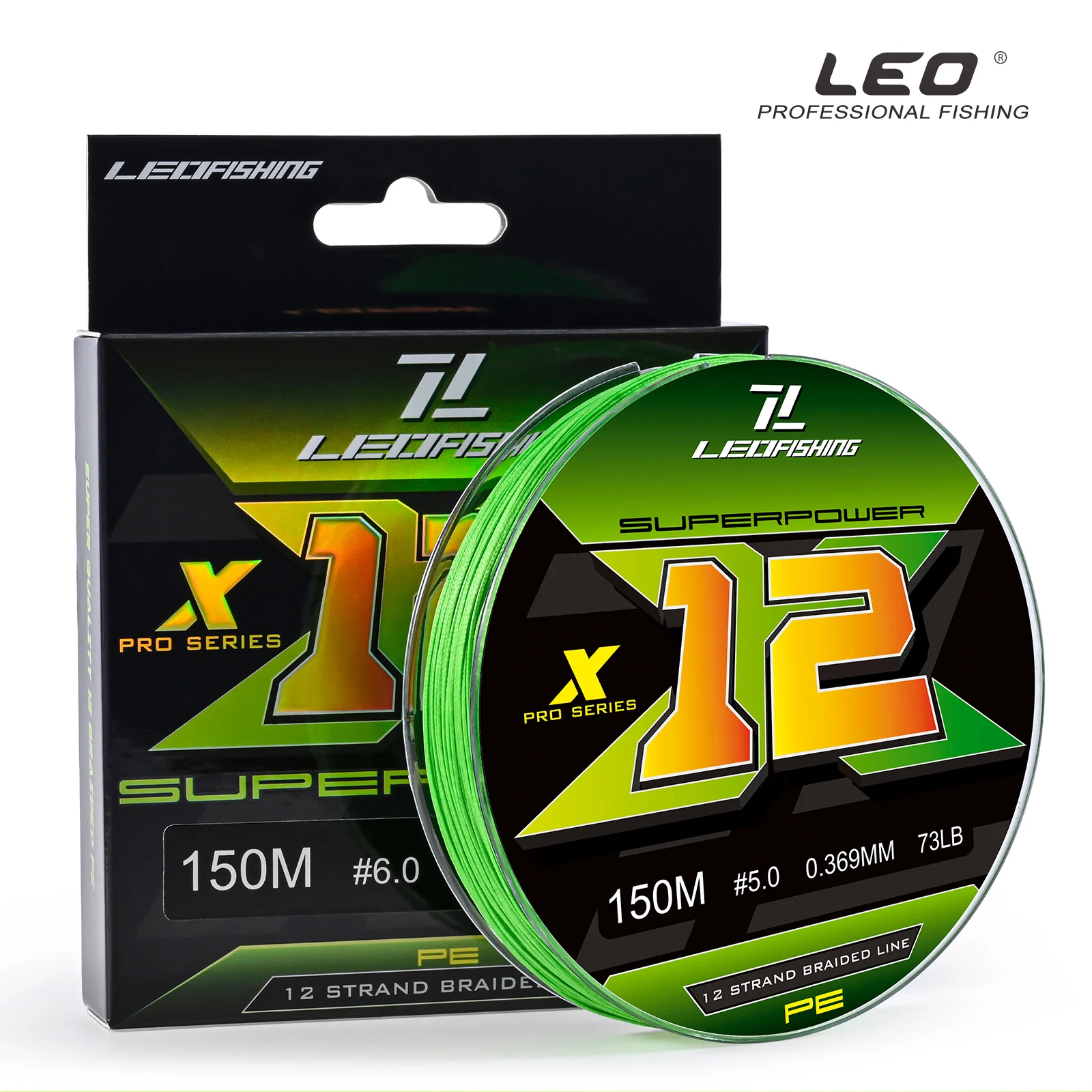 X12 Green Braided Line 150M300M 12 Strands Long Throwing Line Braid Line 18LB-86LB Super Smooth Line Multifilament Soft PE Line