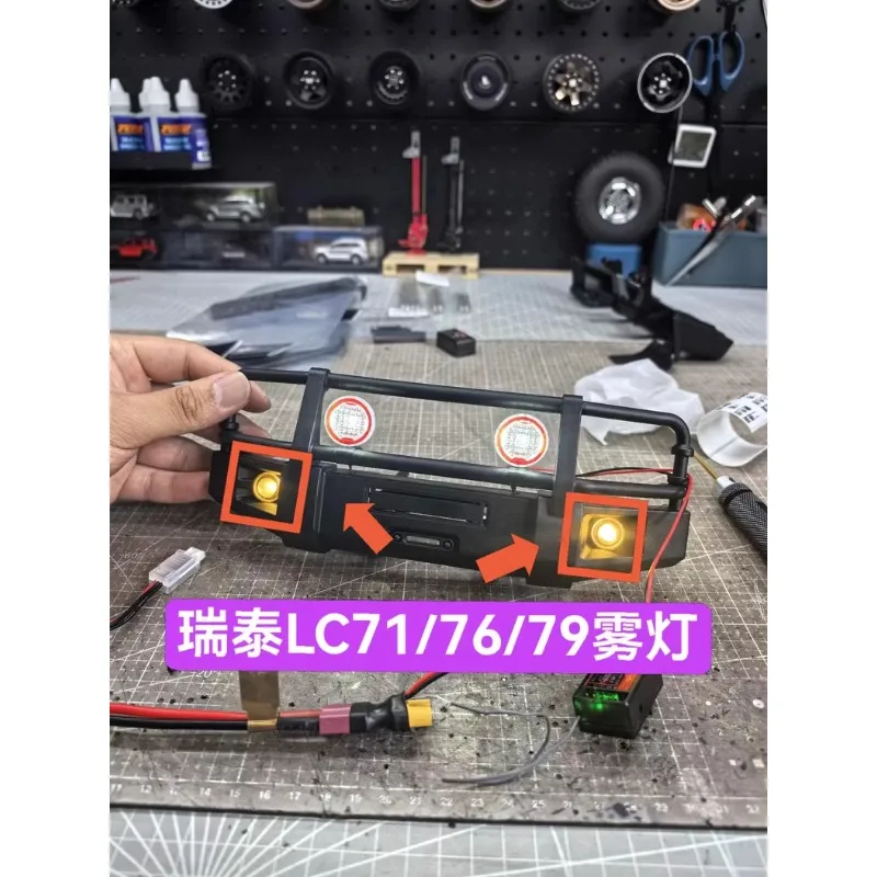 

Комплект теплых белых светодиодных противотуманных фар для радиоуправляемых грузовиков RGT EX86160 EX86190 EX86020 1/10 LC79 LC76 LC71, пара передних фар для бампера, улучшенная версия