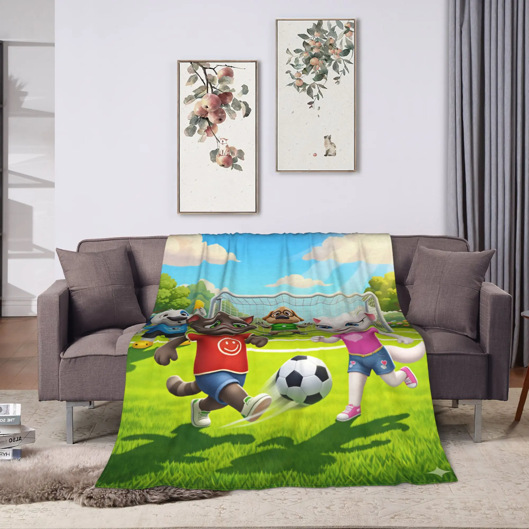 Game T-Talking T-Tom And F-Friends Soft Blankets  Picnic Plush Bedding Throws Funny Couch Chair Flannel Bedspread Sofa Bed Cover