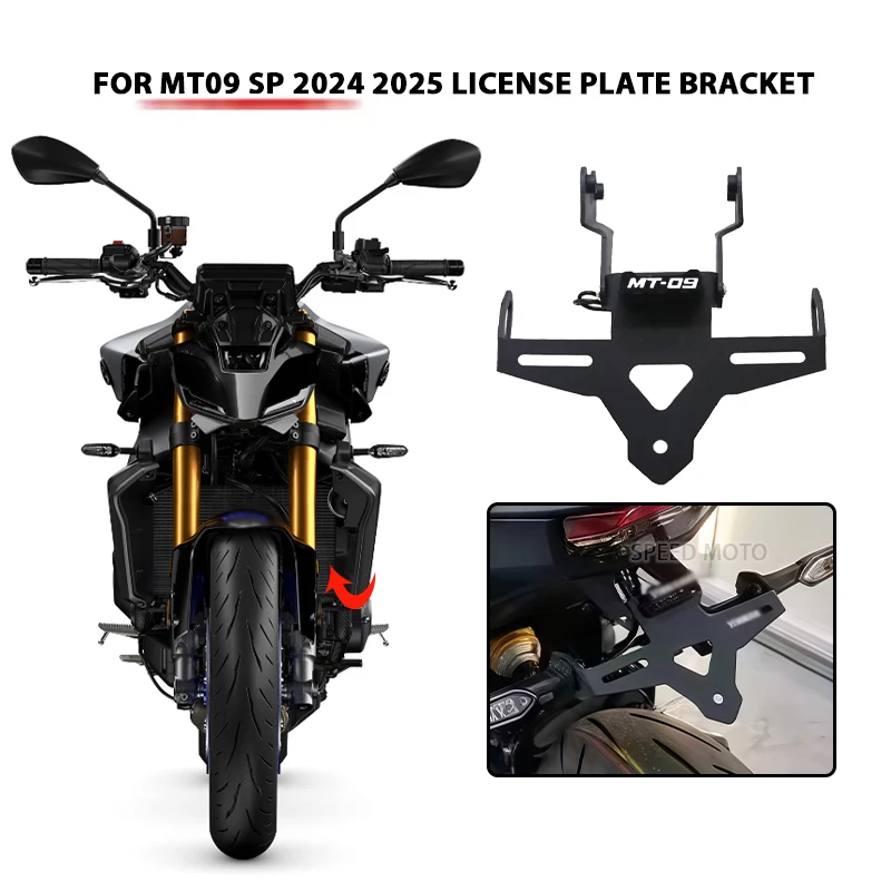 

For Yamaha MT09 MT-09 MT 09 2024 2025 Motorcycle Rear License Plate Holder Bracket with Light Tail Tidy Fender Eliminator