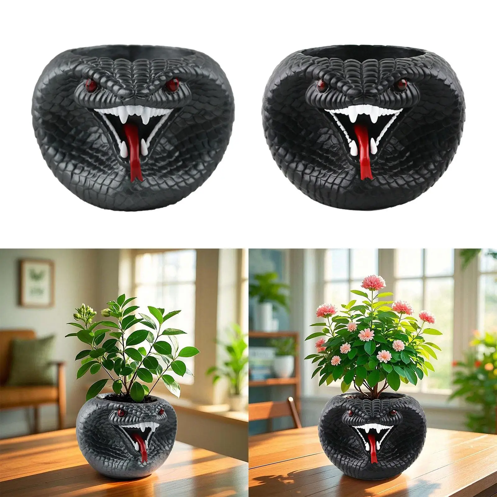 وعاء نباتات مزخرف على شكل ثعبان للعصارة والزهور مثالي للمنزل والمكتب والحديقة #3