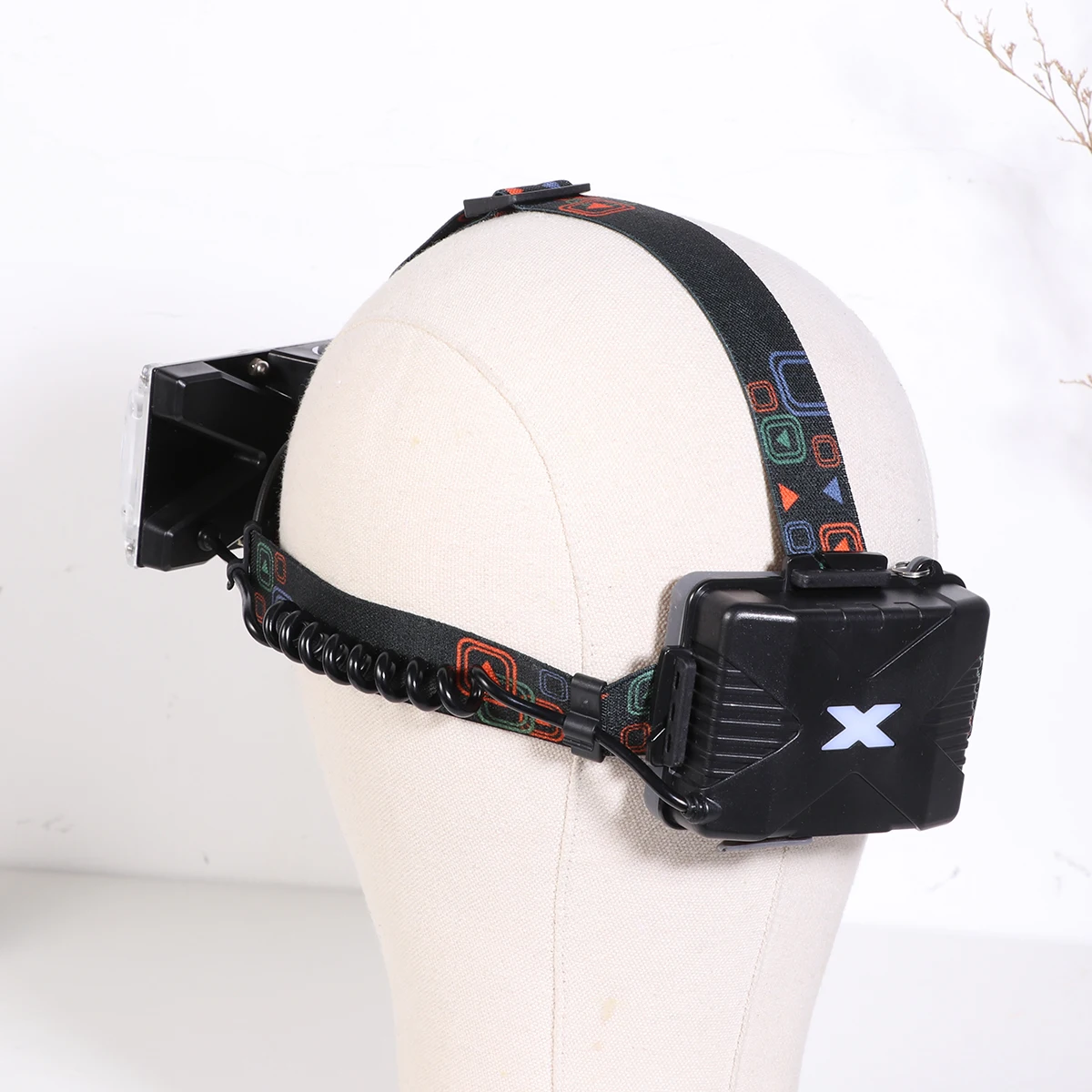 

Super Bright Led Cob Headlamp Flashlight Rotatable For Outdoor Running Camping Hiking With Cable Black Lightweight