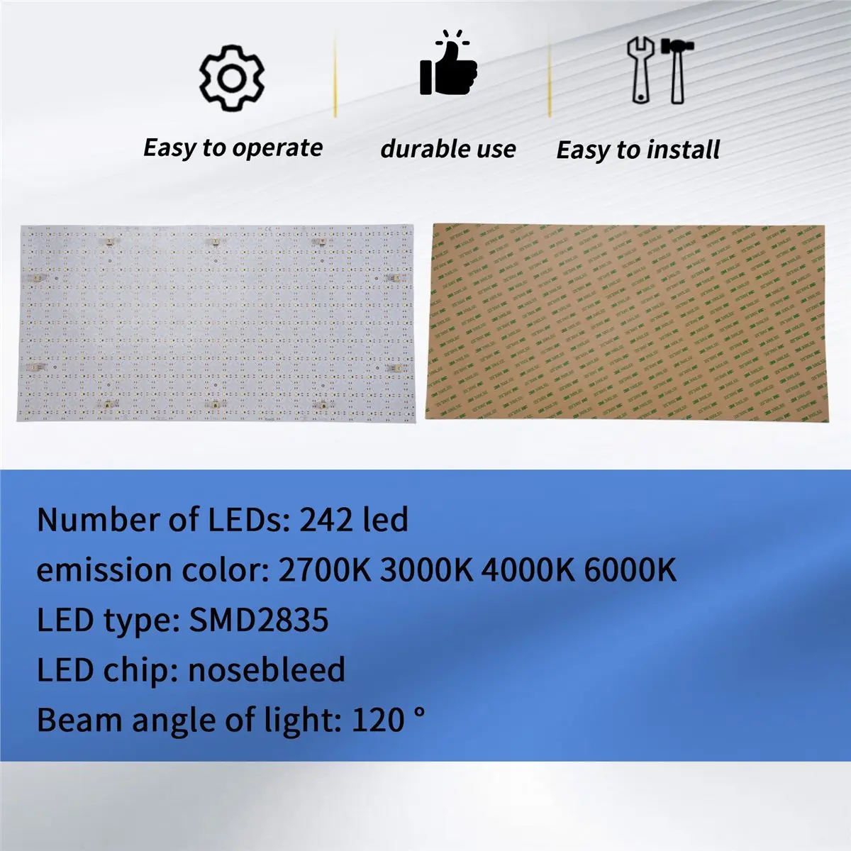 

Гибкие светодиодные панели AS62 490x245 мм, 242 светодиода, 28 Вт, 24 В постоянного тока, для подсветки кухонных мраморных столешниц и рекламных вывесок