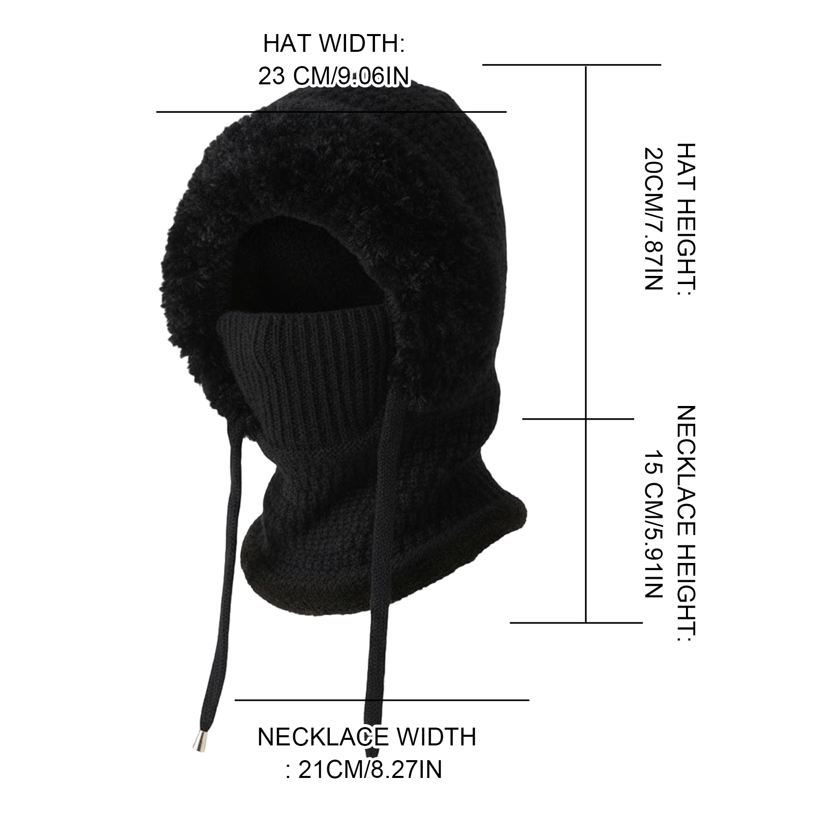المرأة 3 في 1 مقنعين قطعة واحدة قبعة الثلوج مع وشاح وقناع صوف مبطن قبعة متماسكة مجموعة الشتاء الدافئ محبوك قبعة