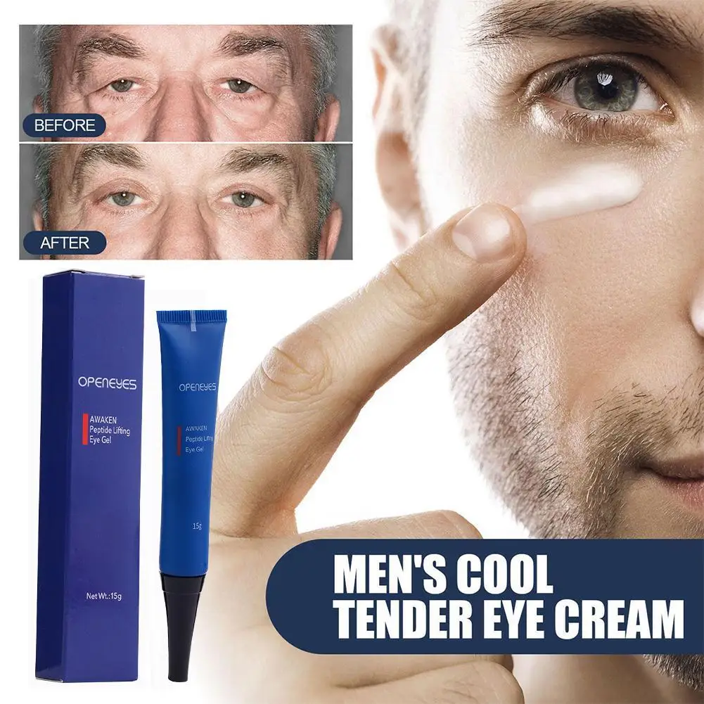 

For VEZE Eye Gel For Men Cool Tender Sodium Hyaluronate Eye Cream Fine Lines Improve Dark Circles Remove Puffiness For Men