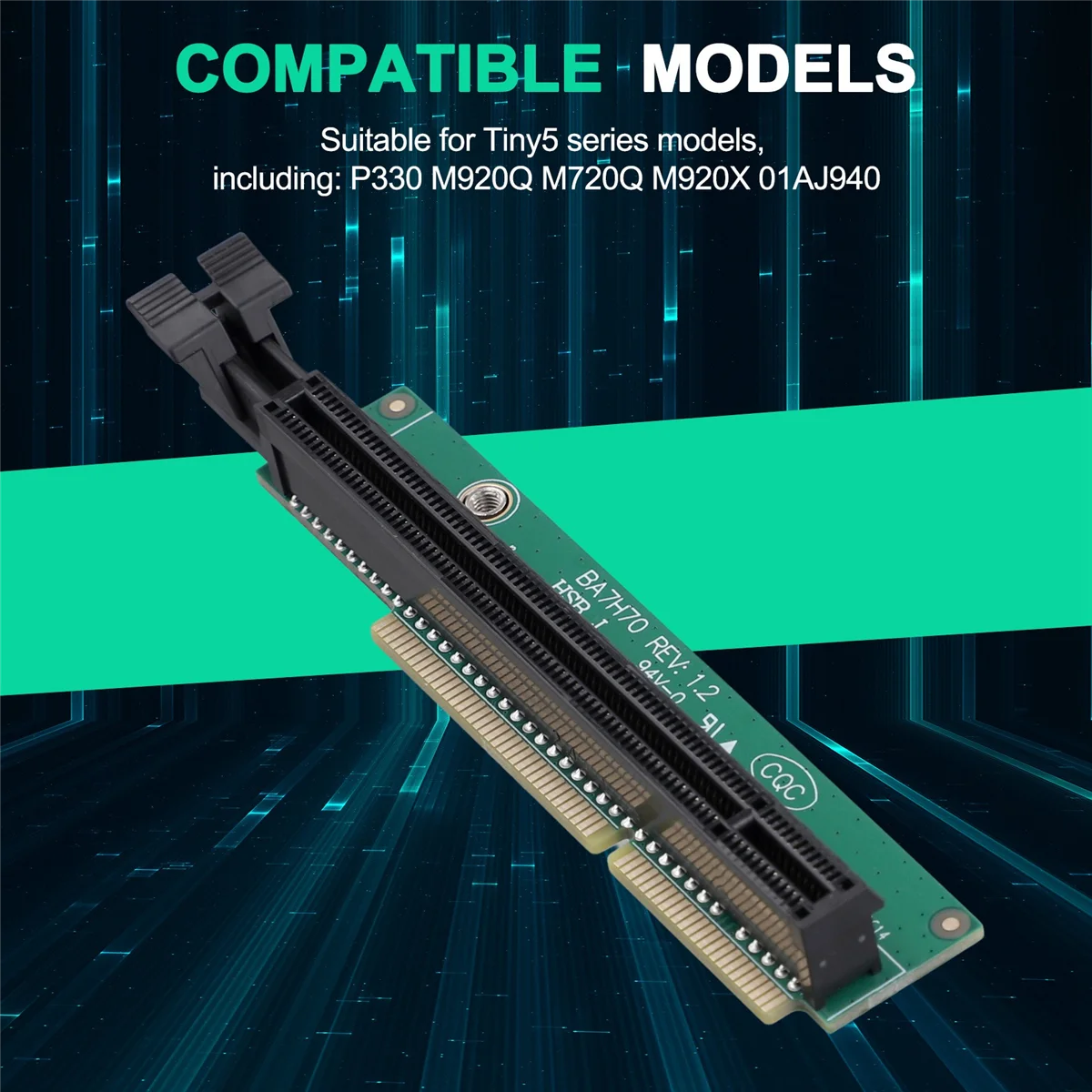 ABZL PCI-E 16X Graphic Card Adapter Card for Lenovo Tiny5 Series Models P330 M920Q M720Q M920X 01AJ940 PCIE16 Riser Card