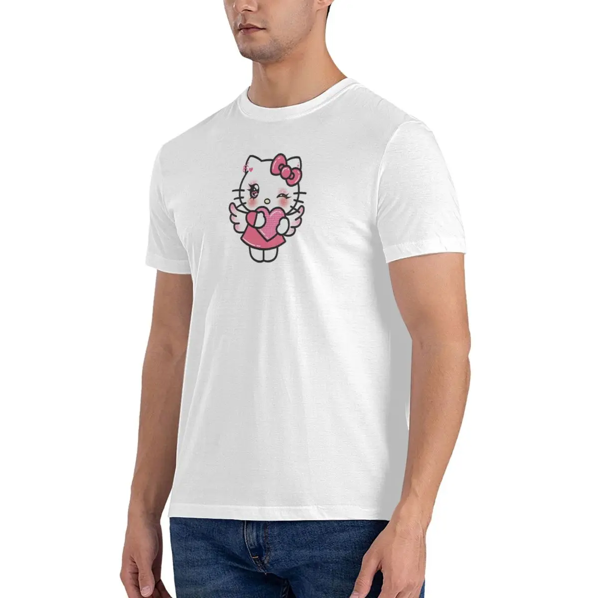 Men Lover T Shirt Sanrio 100% Cotton Clothing Hipster Short Sleeve Round Neck Tees Summer T-Shirts