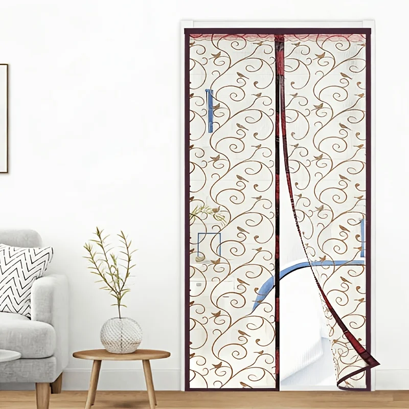 Magnetic Screen Door with Magnetic Suction System, No Drilling Installation, Flocking Panel+Rubber Strip Frame