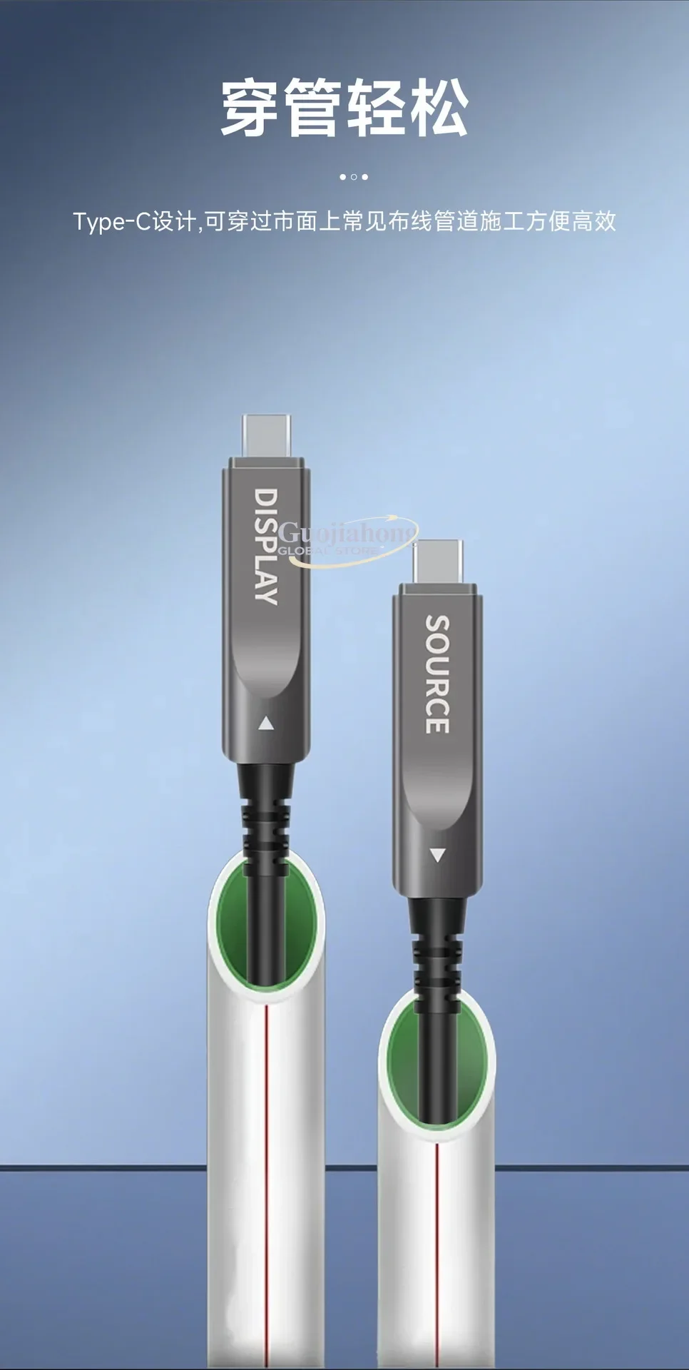 

2026 HOT Spot USB3.2 fiber Full function Dual Type C 8k@60Hz video high definition cable