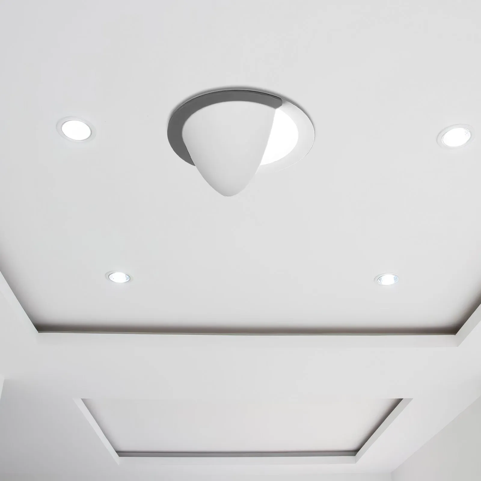 

Ceiling Light Glare Protector Half Shade Anti-Glare Recessed Light Cover Soft Diffuser for Home Office Living Room Bedroom