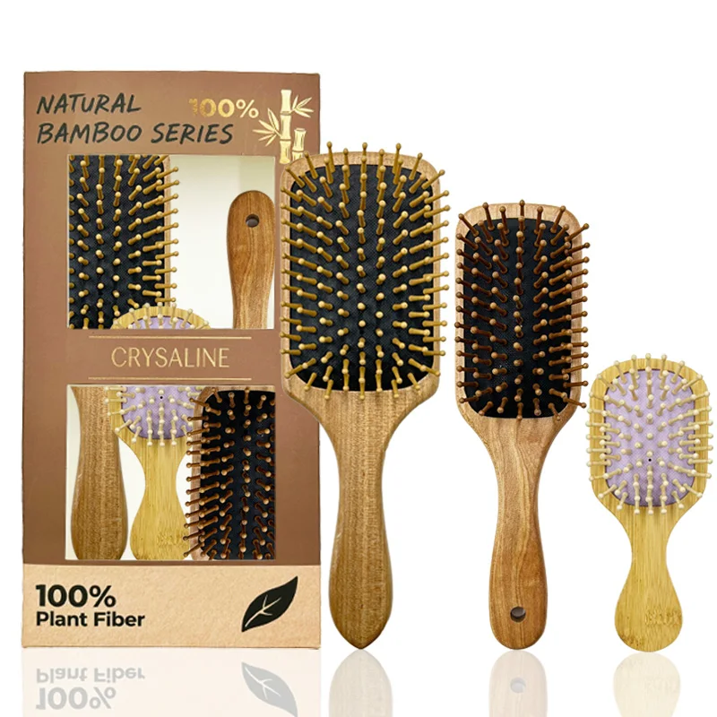

Набор расчесок для волос из натурального бамбука с деревянными зубьями (3 шт.)
