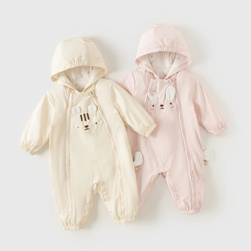 Dave Bella Autumn Newborn Clothes Baby Boy Girl Romper Long Sleeve Hooded Jumpsuit Spring Solid Infant Clothing DB3242278