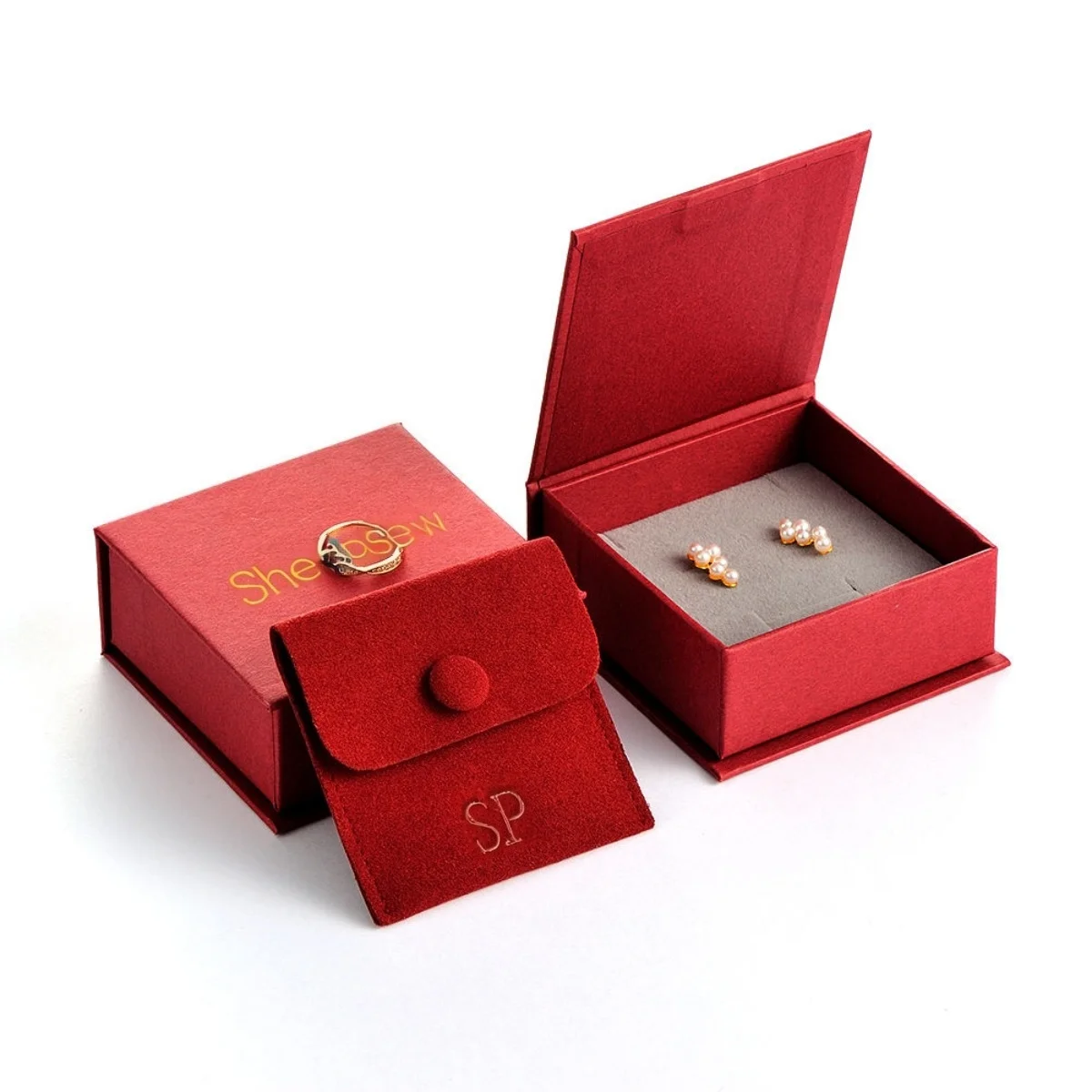 

50Pack Customizable Faux Leather Jewelry Bag, Logo Embossed Coin Purse, Bulk 50pcs