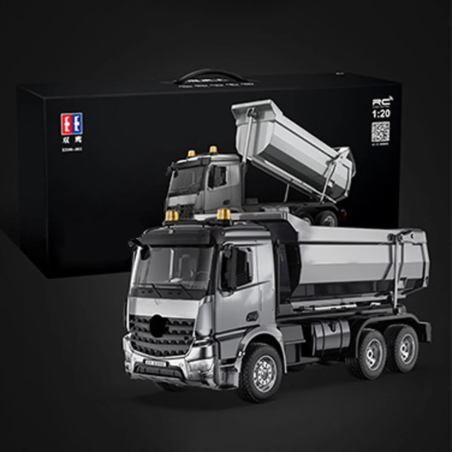 

RC Dump Truck DoubleE E590 003 1/20 6X6 Electric Lifting Remote Control Tipper BZ Metal Gears Sounds Lights Model Vehicle RTR