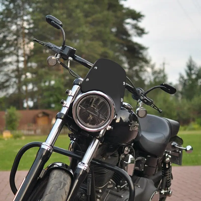 1 قطعة المصباح الأمامي للدراجات النارية الزجاج الأمامي العالمي لمصباح أمامي مستدير 5-7 بوصة #4