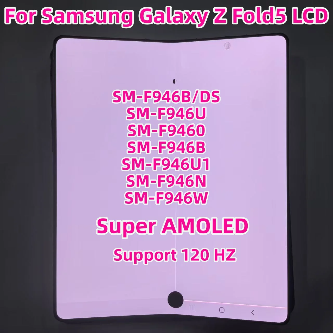 Super AMOLED Original For Samsung Z Fold5 5G SM-F946B/DS F946U F9460 F946B F946 LCD Display Touch Screen Replacement With Defect