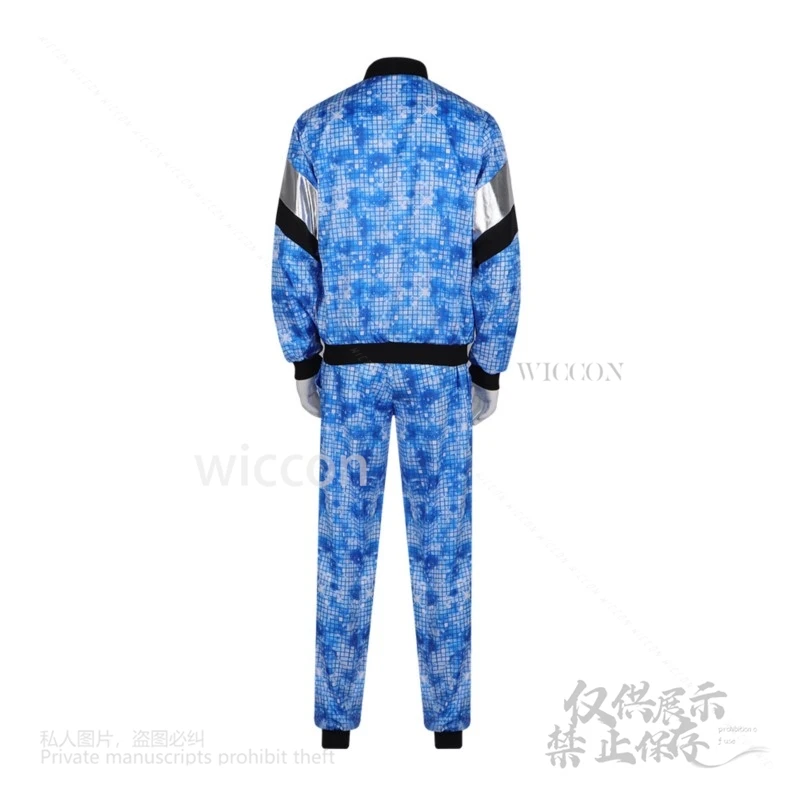 レトロトレンドパーティーステージパフォーマンスコスプレ衣装 80 年代ディスコ服ジャケットパンツブルースポーツウェアハロウィンカーニバルパーティー