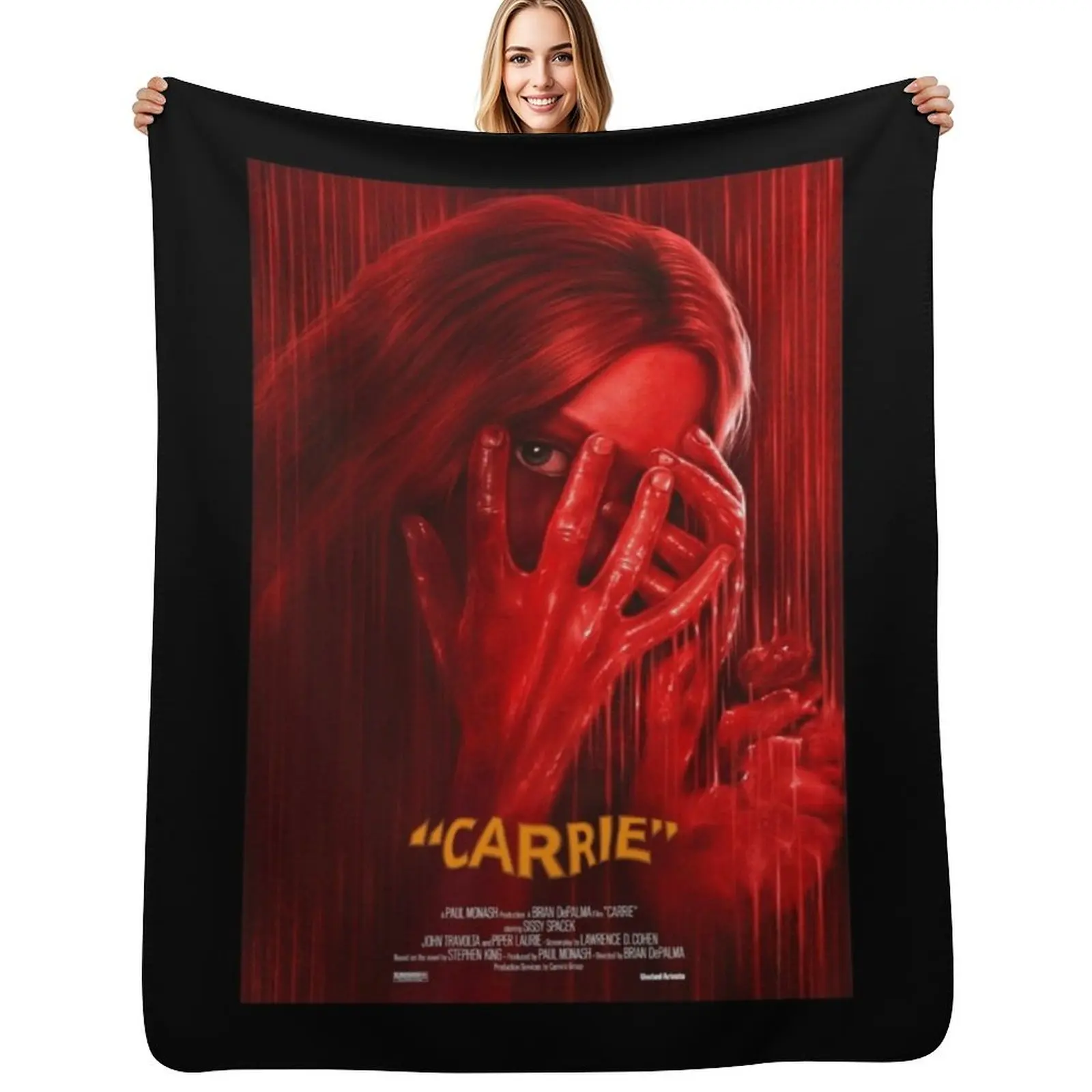 

Carrie 1976, Creepy Retro Horror fan gift Throw Blanket valentine gift ideas Hairy warm for winter Furry Blankets