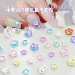 30/100Pcs New Cute Mocha Flat Back Starfish Nail Art Rhinestone Five-Pointed Star Glass Crystal Stone 3D Manicure DIY Decoration