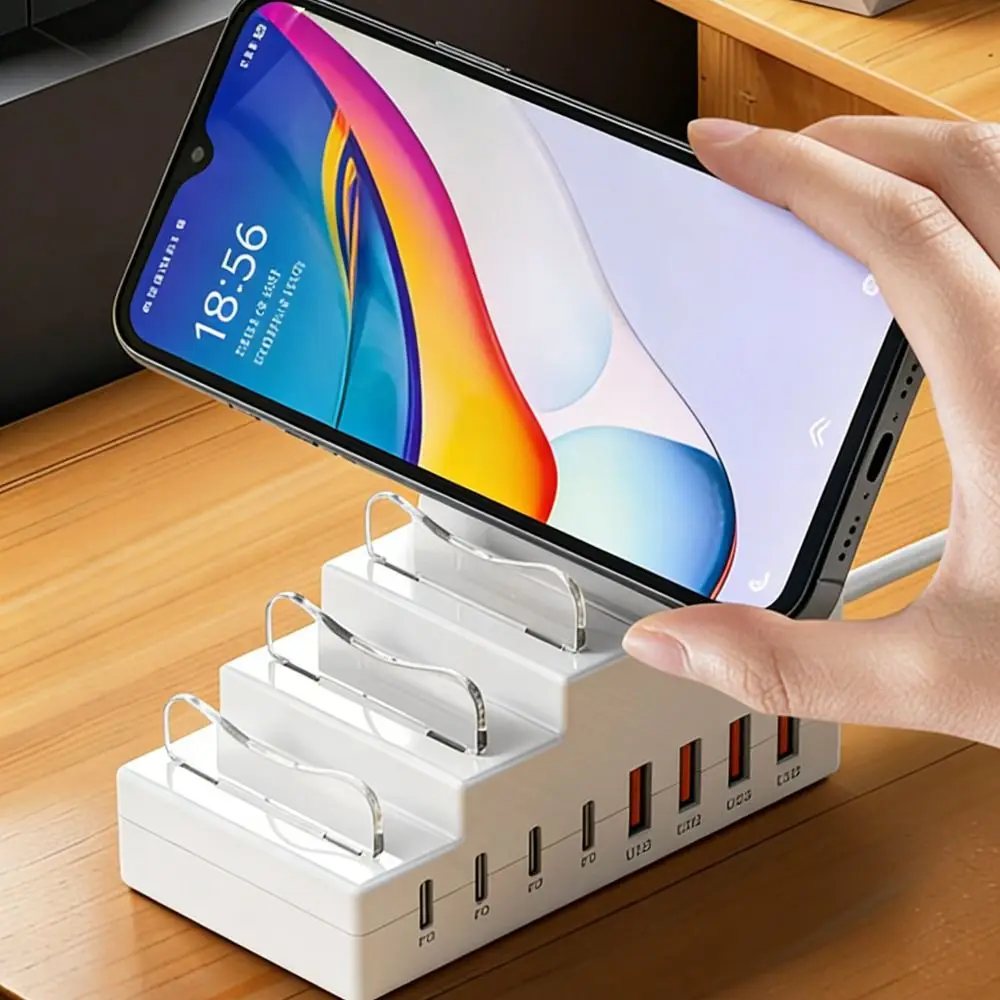 

66W Power Socket Bracket Charger 4USB Ports 4Type C Ports USB Type C Charger PD Fast Charging 8Ports Socket Power Strip Charger
