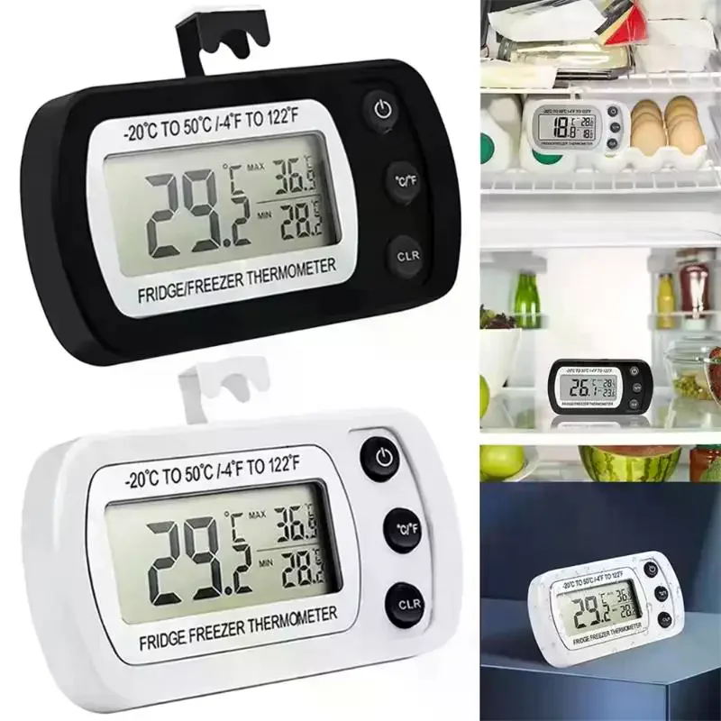 1PCS Fridge Freezer LCD Digital Temperature Monitor With Hook Anti-humidity Refrigerator