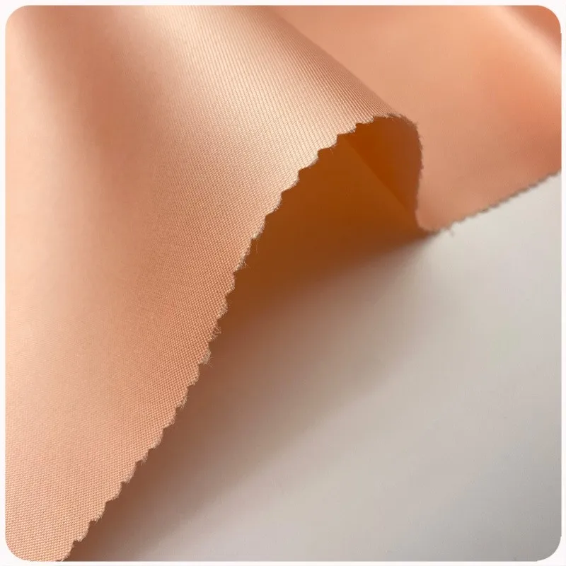 

380D twill satin non-glossy and non-elastic polyester wedding dress performance skirt colored