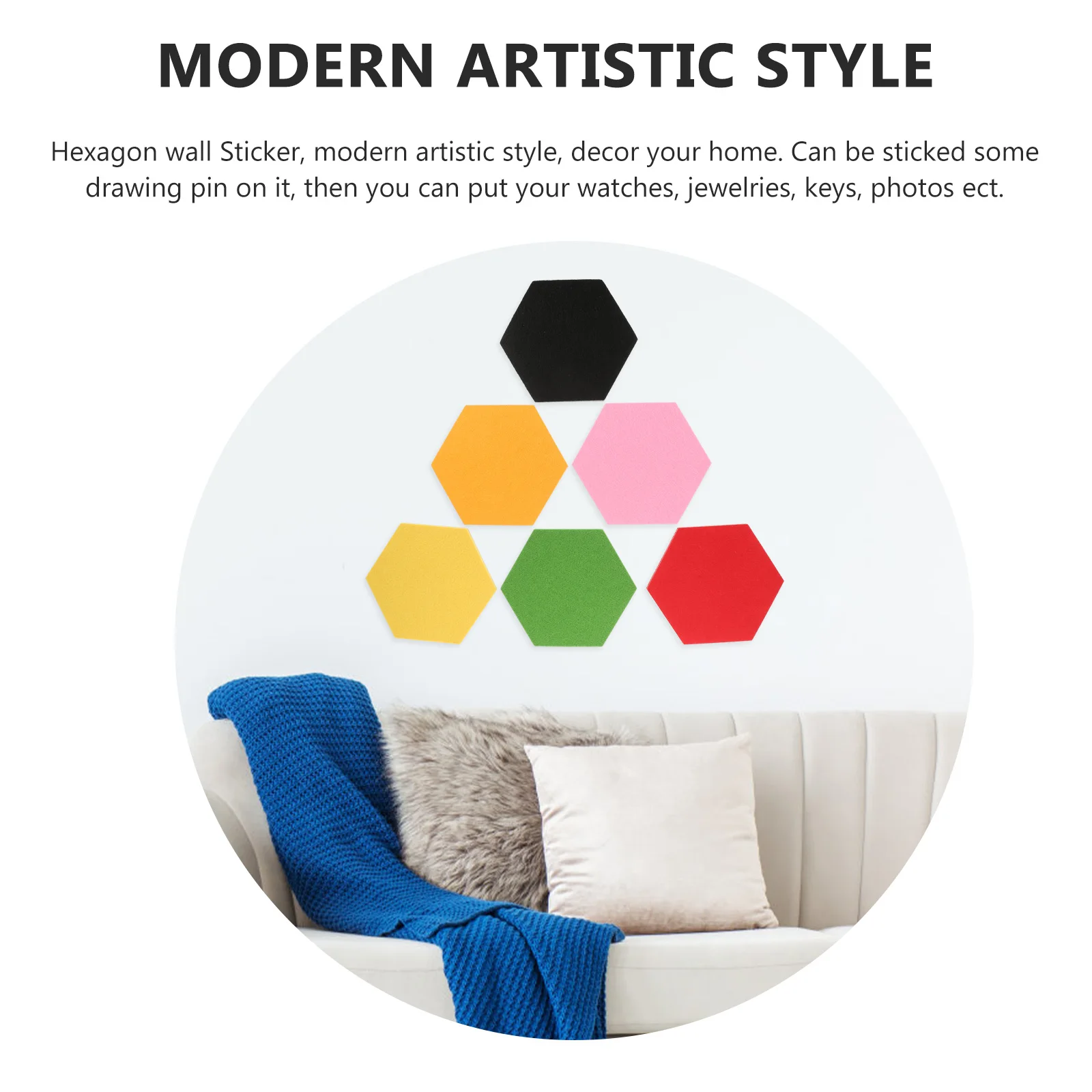 

12Pcs Wool Felt Wall Stickers Hexagon Shape DIY Creative Board Home Office Decor Multifunctional Felt Wall Sticker for Classroom