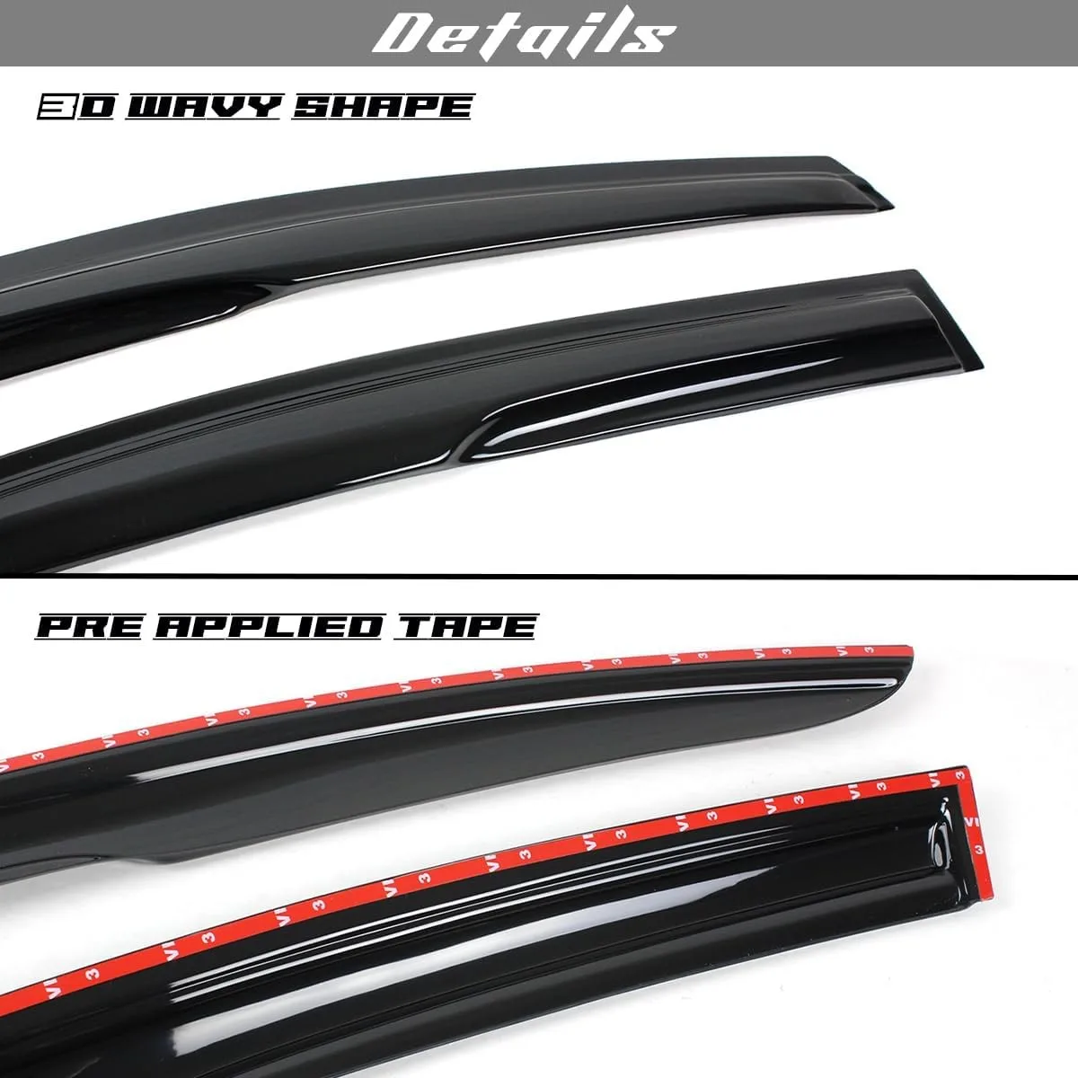 4 قطعة JDM Mugen نمط نافذة أقنعة المطر الحرس ل 2020-2025 تويوتا كورولا سيدان الأسود SLJ-1233